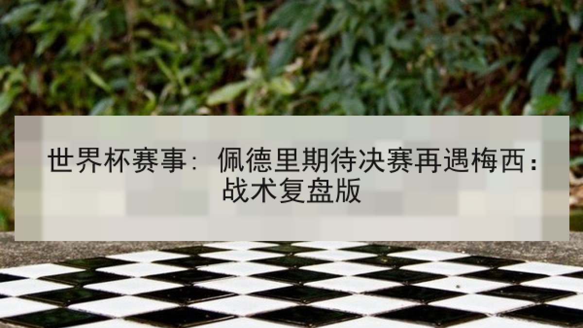 世界杯赛事: 佩德里期待决赛再遇梅西：战术复盘版