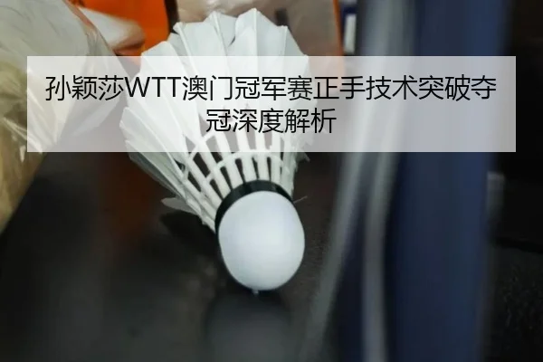 孙颖莎WTT澳门冠军赛正手技术突破夺冠深度解析